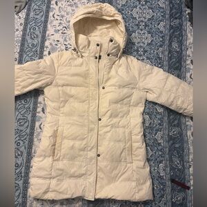 Lands' End Women's Cream Puffer Coat